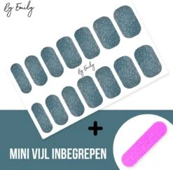 By Emily - Nagel Wrap - Sparkly Turquoise | 14 Stickers | Nail Wrap | Nail Art | Trendy | Design | Nagellakvrij | Eenvoudig | Nagel Wrap | Nagel Stickers | Folie | Zelfklevend | Sjablonen -Nagelverzorging Winkel 1200x1177 23
