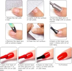 Mtssii - Gelnagel Kit - 5 Kleuren Gellak - Nude En Rood Tinten - Starterkit - Manicure Set - 54 Watt UV Lamp - Gel Nagels Starterspakket - Nepnagels - -Nagelverzorging Winkel 1200x1181 4