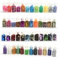 48 Potjes Glitter / Decoratie Voor Nail Art / Knutselen - Sparkolia Glitters Nagel Decoratie Set- 3D Nail Art Voor Gellak, Acryl Of Nagellak - Glitter, Poeder, Holografisch, Vlokken, Pailletten, Shimmer, Rhinestone - Verschillende Kleuren -Nagelverzorging Winkel 1200x1189 7