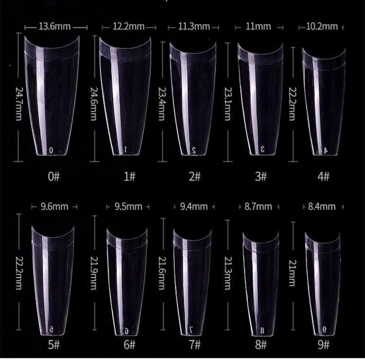 T-Vormige -Nagel Tips -Kort Opzetstukje - Clear - 500 Stuks - Tips Nail Extension- False Tips Plaknagels – Nageltips - Acrylnagels – Gelnagels -Polygel - Polyacryl 1 T-Vormige -Nagel Tips -Kort Opzetstukje - Clear - 500 Stuks - Tips Nail Extension- False Tips Plaknagels – Nageltips - Acrylnagels – Gelnagels -Polygel - Polyacryl