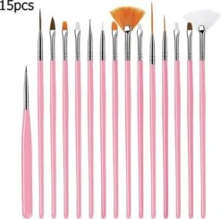 GUAPÀ - Penselen Set Roze Voor Nail Art / Acryl & Gel Nagels - Professional Nail Brushes - 15 Delig -Nagelverzorging Winkel 1200x1191 11