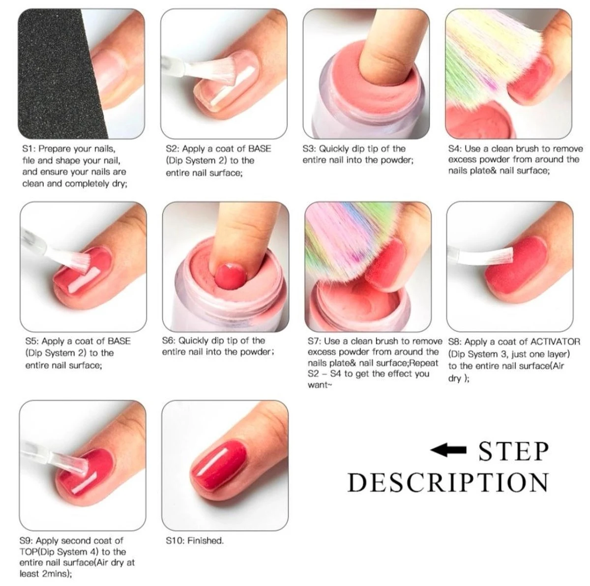 Dipping Powder Starter Kit - 8 Kleuren - Roze - Dip Poeder - Acryl Nagels - Dip Nagels - Meest Complete Starterspakket - Nagel Poeder - MTSSII - 3 Dipping Powder Starter Kit - 8 Kleuren - Roze - Dip Poeder - Acryl Nagels - Dip Nagels - Meest Complete Starterspakket - Nagel Poeder - MTSSII - - Afbeelding 3