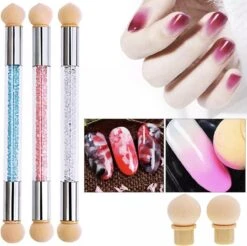 GUAPÀ - Nail Art Penselen Spons Set Met Holografische Glitter Poeder Set Voor Het Maken Van Prachtige Nail Art Effecten Op Je Nagels - 6 Delige Nail Art Set -Nagelverzorging Winkel 1200x1193 8