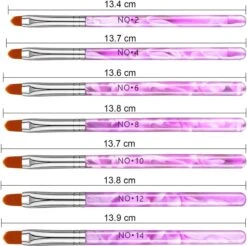 Merkloos 7 Roze Penselen Voor Gel/ Polygel En Glitter - Nagel Kwasten - Nail Brush -Nagelverzorging Winkel 1200x1195 18