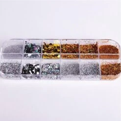 Glitter Poeder Nail Art Set - 12 Stuks - Goud / Zilver / Brons - Nagel Decoratie Strass -Nagelverzorging Winkel 1200x1198 27