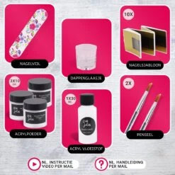 Miss Jules - Acryl Nagels Starterspakket - Wit, Roze & Transparant - Professionele Kunstnagels -Nagelverzorging Winkel 1200x1200 1005