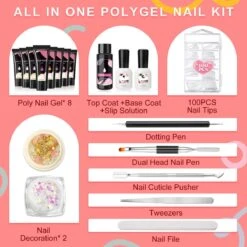 Merkloos Nepnagels - Polygel Set - 8 Kleuren - Nagels Set - Polygel Starter Set - Nagelverlenging Gel Kit - Voor Beginners - Voor DIY Salon Art Nagels -Nagelverzorging Winkel 1200x1200 1023