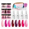 Dipping Powder Starter Kit - 8 Kleuren - Roze - Dip Poeder - Acryl Nagels - Dip Nagels - Meest Complete Starterspakket - Nagel Poeder - MTSSII -