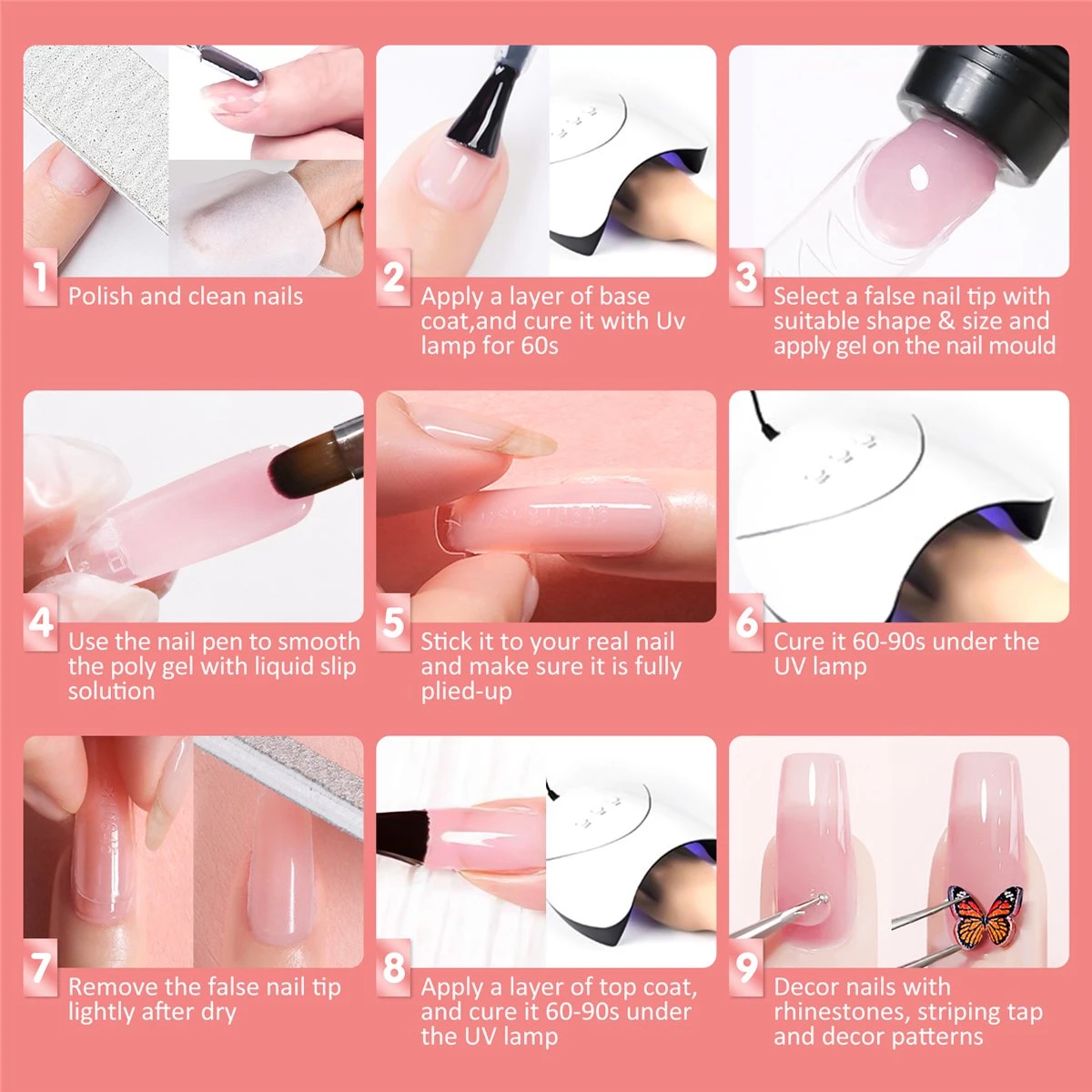 Merkloos Nepnagels - Polygel Set - Nagelverlengingsset - 8 Kleuren - Nagels Set - Temperatuurwisselgel - Lichtgevende Gel - Voor Beginners - Voor DIY Salon Art Nagels - Type A 9 Merkloos Nepnagels - Polygel Set - Nagelverlengingsset - 8 Kleuren - Nagels Set - Temperatuurwisselgel - Lichtgevende Gel - Voor Beginners - Voor DIY Salon Art Nagels - Type A - Afbeelding 9