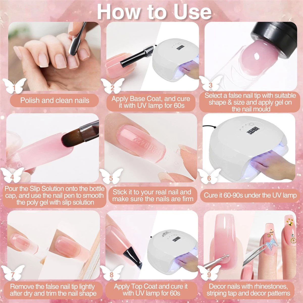 Merkloos Nepnagels - Polygel Set - Nagelverlengingsset - 8 Kleuren - Nagels Set - Temperatuurwisselgel - Lichtgevende Gel - Voor Beginners - Voor DIY Salon Art Nagels - Type A 12 Merkloos Nepnagels - Polygel Set - Nagelverlengingsset - 8 Kleuren - Nagels Set - Temperatuurwisselgel - Lichtgevende Gel - Voor Beginners - Voor DIY Salon Art Nagels - Type A - Afbeelding 12