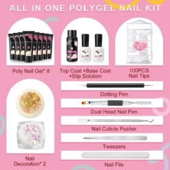 Merkloos Nagels Set - 8 Kleuren - Nagels Starter Set - Met Toplaag, Basislaag, Slipoplossing, Nagelverlengingsgel, Gel Builder - Voor DIY Voor Beginners - Beste Cadeau -Nagelverzorging Winkel 1200x1200 1084
