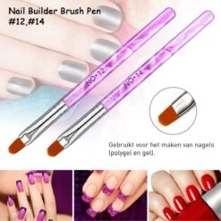 Merkloos 7 Roze Penselen Voor Gel/ Polygel En Glitter - Nagel Kwasten - Nail Brush -Nagelverzorging Winkel 1200x1200 1097