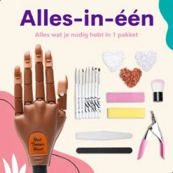 Merkloos Oefenhand Voor Nagels - Nailtrainer - Nagel Oefenhand - Compleet Acryl Nagels Starterpakket -Nagelverzorging Winkel 1200x1200 1126