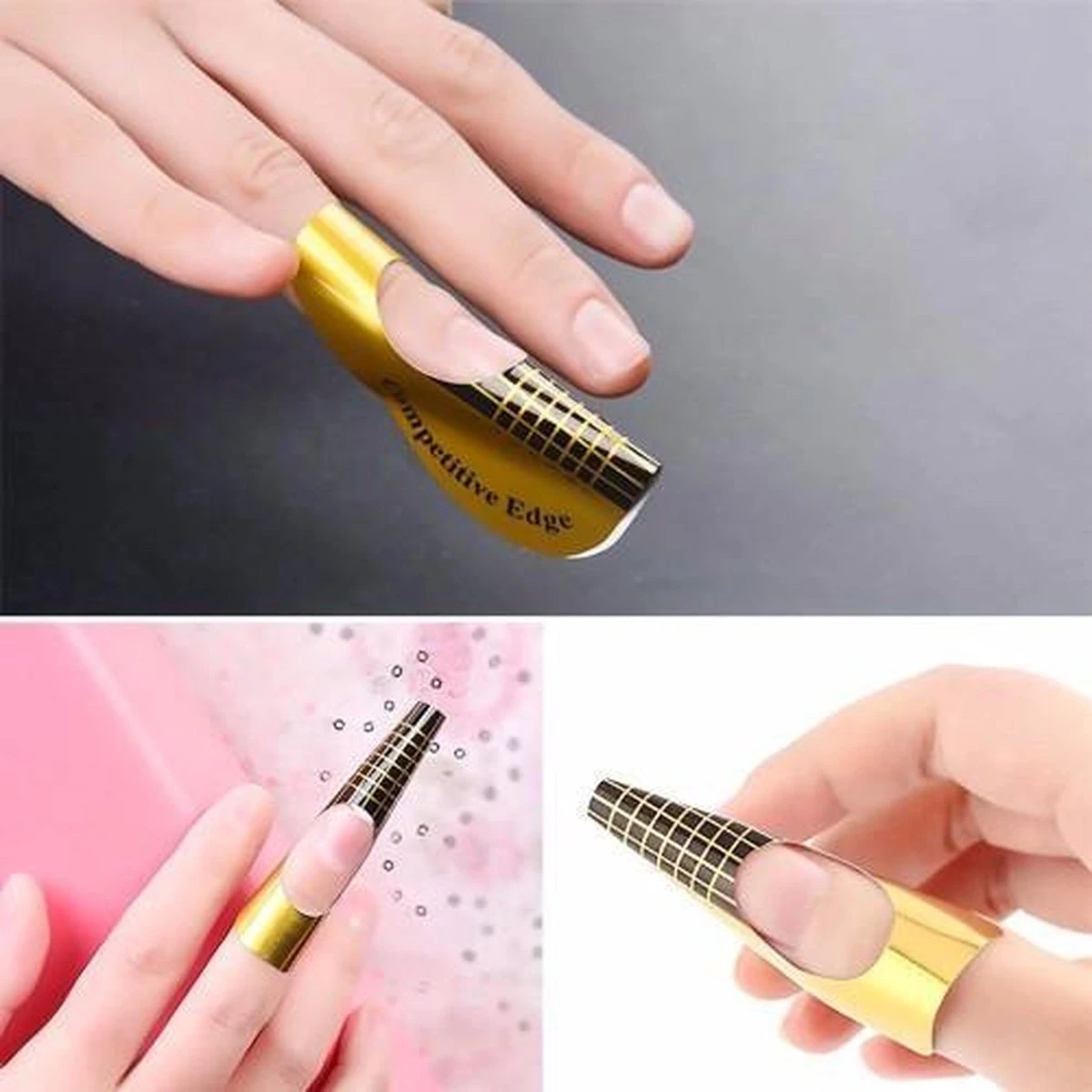 GUAPÀ | Acryl Nagel Sjablonen - Nail Forms - French Manicure - Goud | 500 Stuks 4 GUAPÀ | Acryl Nagel Sjablonen - Nail Forms - French Manicure - Goud | 500 Stuks - Afbeelding 4