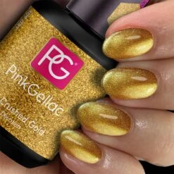 Pink Gellac - Crushed Gold - Gellak - Vegan - Goud - Glanzend - 15ml -Nagelverzorging Winkel 1200x1200 162