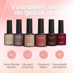 Moods Gellac 6-delige Set - Gel Nagellak - 8ML - Day In Paris - Gellac - Nagels - Gellak Starterspakket - Caramel Kleuren -Nagelverzorging Winkel 1200x1200 179