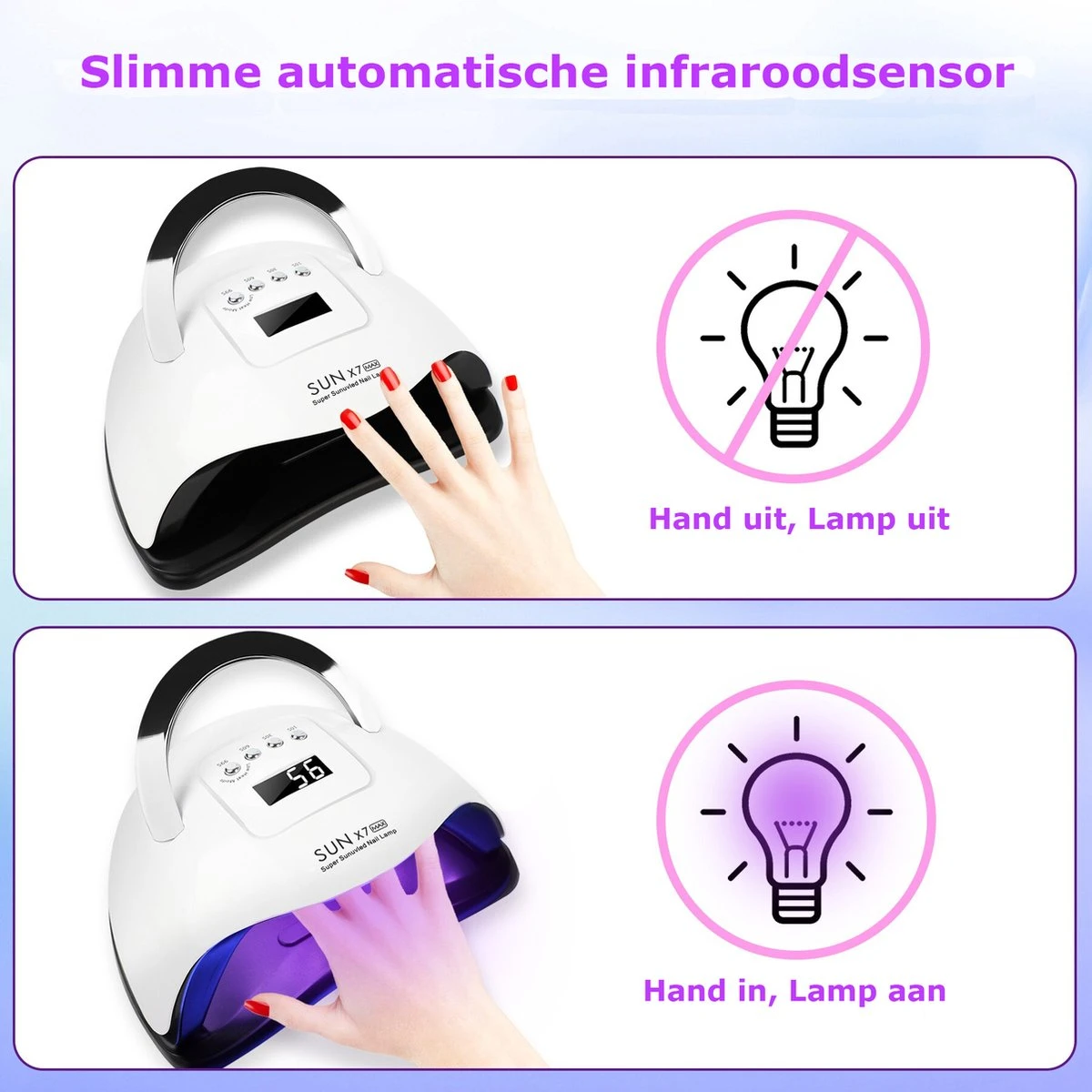 Nageldroger - Nageldrogers - 80 Watt UV LED Lamp Nagels - 45 Leds - Nagellak Droger - UV LED Lamp - Nagellamp - Nail Dryer - Nageldroger Voor Gel Nagellak - Gewone Nagellak - Wit 2 Nageldroger - Nageldrogers - 80 Watt UV LED Lamp Nagels - 45 Leds - Nagellak Droger - UV LED Lamp - Nagellamp - Nail Dryer - Nageldroger Voor Gel Nagellak - Gewone Nagellak - Wit - Afbeelding 2