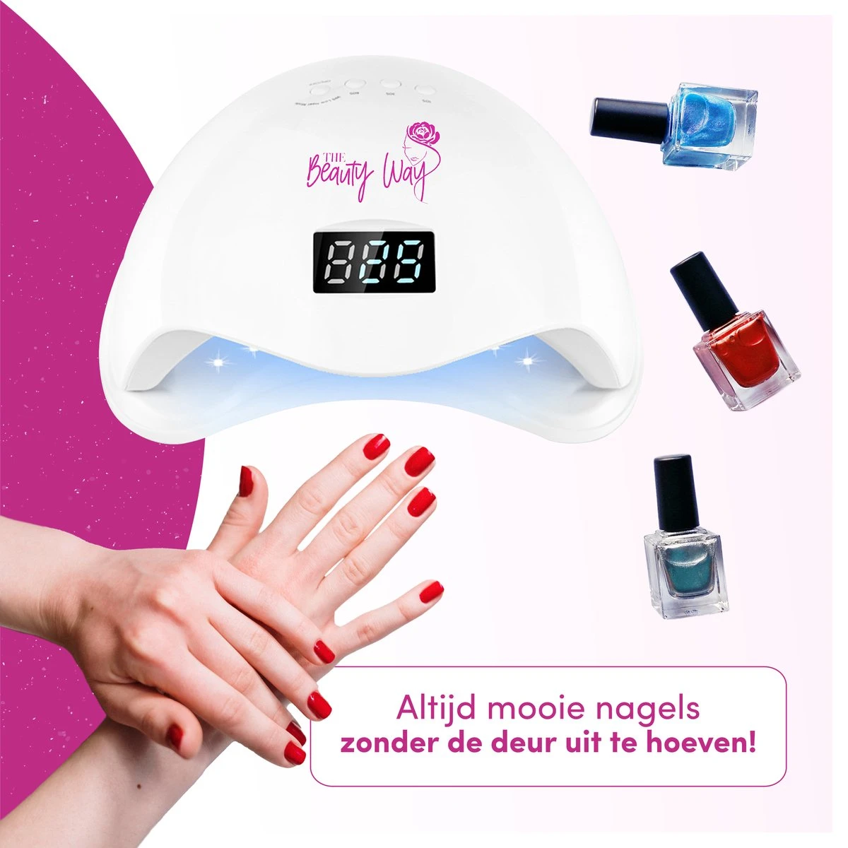 TheBeautyWay Nageldroger - Voor Gelnagels - Geschikt Voor Elke Nagel Gellak - 24 LEDs 4 TheBeautyWay Nageldroger - Voor Gelnagels - Geschikt Voor Elke Nagel Gellak - 24 LEDs - Afbeelding 4