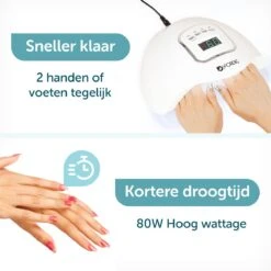 ForDig 80W Professionele Nageldroger Voor Gel Nagels - Nagellak Droger Met UV LED Lamp En Timer Voor Gelnagels - Nageldrogerlamp Met 45 LED Lampjes Voor Nagel Gellak - Geschikt Voor Manicure En Pedicure - Nagellakdroger Hard Gelpolish Builder -Nagelverzorging Winkel 1200x1200 340