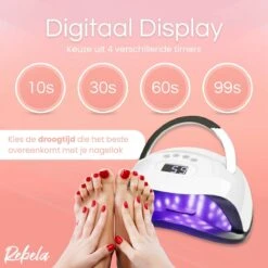 Rebela | Nageldroger | Gelnagels | GEL UV LED Nail Lamp 168w | UV Lamp Gelnagels | Led Nagellamp | Nageldroger | Wit -Nagelverzorging Winkel 1200x1200 343