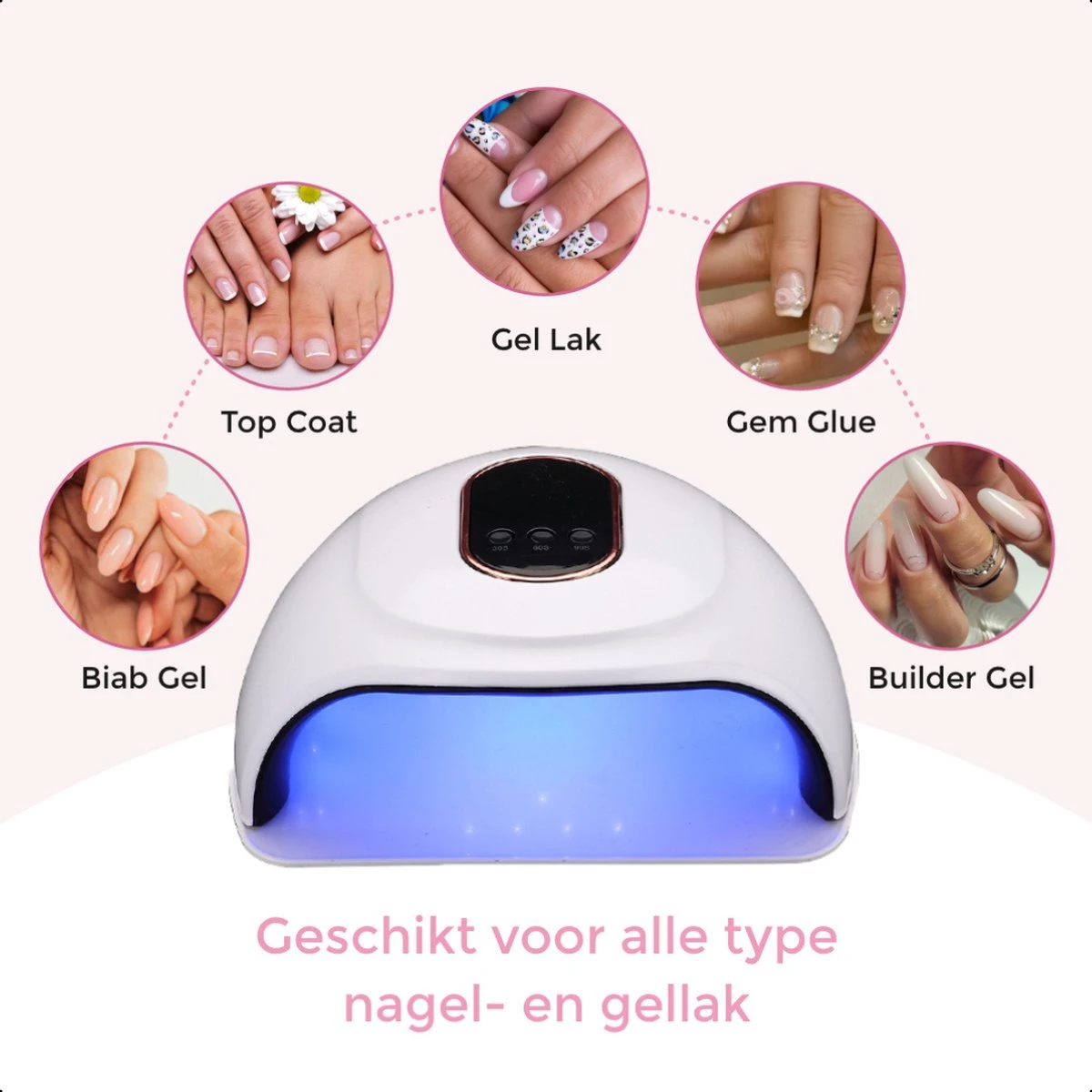 Price2buy UV Lamp Gelnagels + Extra's - Nagellamp - Set Met Nageldroger - Gellak Lamp - Draagbaar 4 Price2buy UV Lamp Gelnagels + Extra's - Nagellamp - Set Met Nageldroger - Gellak Lamp - Draagbaar - Afbeelding 4