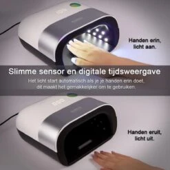 NAGELLAMP - Professionele Nageldroger - 48 Watt - LED UV Nagellamp - Gel Nagellak - 36 LEDlampjes - SMART Sensor – Timer - Nagel Gellak - Wit/Zilver -Nagelverzorging Winkel 1200x1200 370