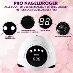 Maxi Nageldroger Pro - 168W - Uv Lamp - Nageldroger Lamp - Nageldroger Voor Gelnagels - Geschikt Voor Elke Nagel Gellak -Nagelverzorging Winkel 1200x1200 396
