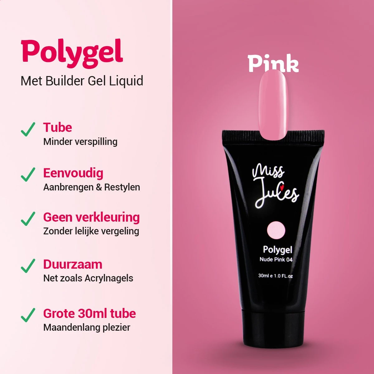 Miss Jules® Polygel Kit - 30 Ml Pink - Polygel Nagels Starterspakket – Polygel Set Incl. Instructievideo (NL) – Polygel Starters Kit 2 Miss Jules® Polygel Kit - 30 Ml Pink - Polygel Nagels Starterspakket – Polygel Set Incl. Instructievideo (NL) – Polygel Starters Kit - Afbeelding 2