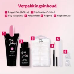 Miss Jules® Polygel Kit - 30 Ml Pink - Polygel Nagels Starterspakket – Polygel Set Incl. Instructievideo (NL) – Polygel Starters Kit 10 Miss Jules® Polygel Kit - 30 Ml Pink - Polygel Nagels Starterspakket – Polygel Set Incl. Instructievideo (NL) – Polygel Starters Kit -Nagelverzorging Winkel 1200x1200 656