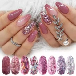 Glitter Poeder Nail Art Set - 8 Stuks - Rosé / Zilver / Roze / Glinster - Nagel Decoratie Strass -Nagelverzorging Winkel 1200x1200 821