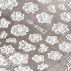 GUAPÀ® Nail Art 3D Nagel Stickers - Nagel Decoratie & Versiering Folie - Nagel Sticker Vellen - Kerst Nagelstickers - Witte Bloem Nagelstickers -Nagelverzorging Winkel 1200x1200 822