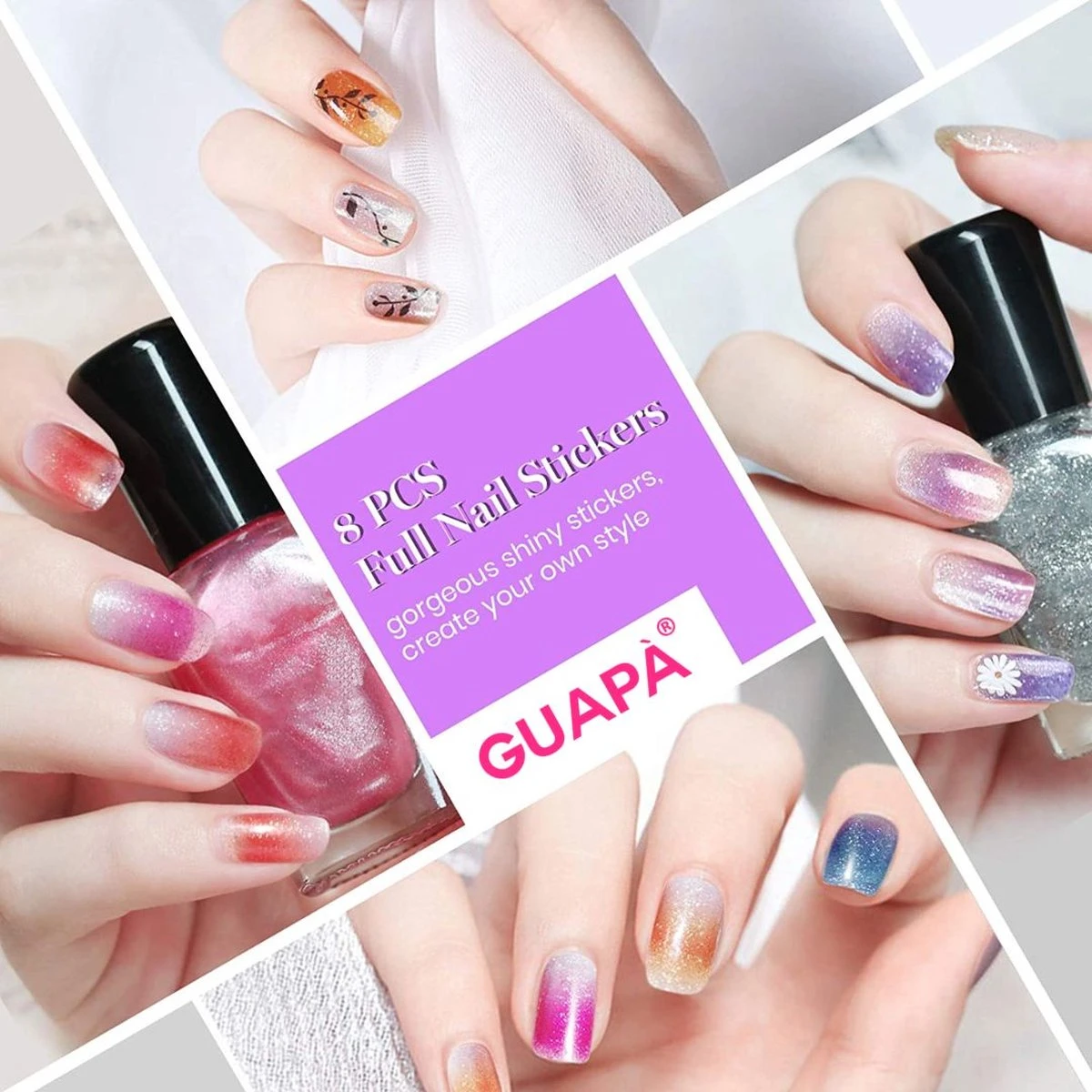 GUAPÀ® Nagelstickers & Nail Wraps - Nail Art - Nagel Folie - Glitter Stickers - Nagelstickers Bloem - Nagellak Stickers - 22 Nail Art Stickervellen 3 GUAPÀ® Nagelstickers & Nail Wraps - Nail Art - Nagel Folie - Glitter Stickers - Nagelstickers Bloem - Nagellak Stickers - 22 Nail Art Stickervellen - Afbeelding 3