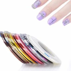 10 Rolletjes Striper 1mm Nail Art Striping Tape / Sparkolia Decoratie Sticker Nagel / Multicolor Gemengde Kleuren -Nagelverzorging Winkel 1200x1200 860