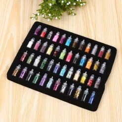 48 Potjes Glitter / Decoratie Voor Nail Art / Knutselen - Sparkolia Glitters Nagel Decoratie Set- 3D Nail Art Voor Gellak, Acryl Of Nagellak - Glitter, Poeder, Holografisch, Vlokken, Pailletten, Shimmer, Rhinestone - Verschillende Kleuren -Nagelverzorging Winkel 1200x1200 888