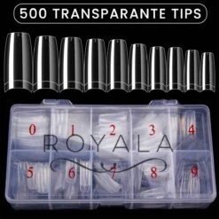 Royala Nagel Tips French 500 Stuks + 2x 10 Gram Nagellijm + 2x Nagelvijl 100/180 Grit - Kunstnagel Set - NepNagels Tips - Transparant / Clear / Helder - Acryl En Gel In Tipbox -Nagelverzorging Winkel 1200x1200 990