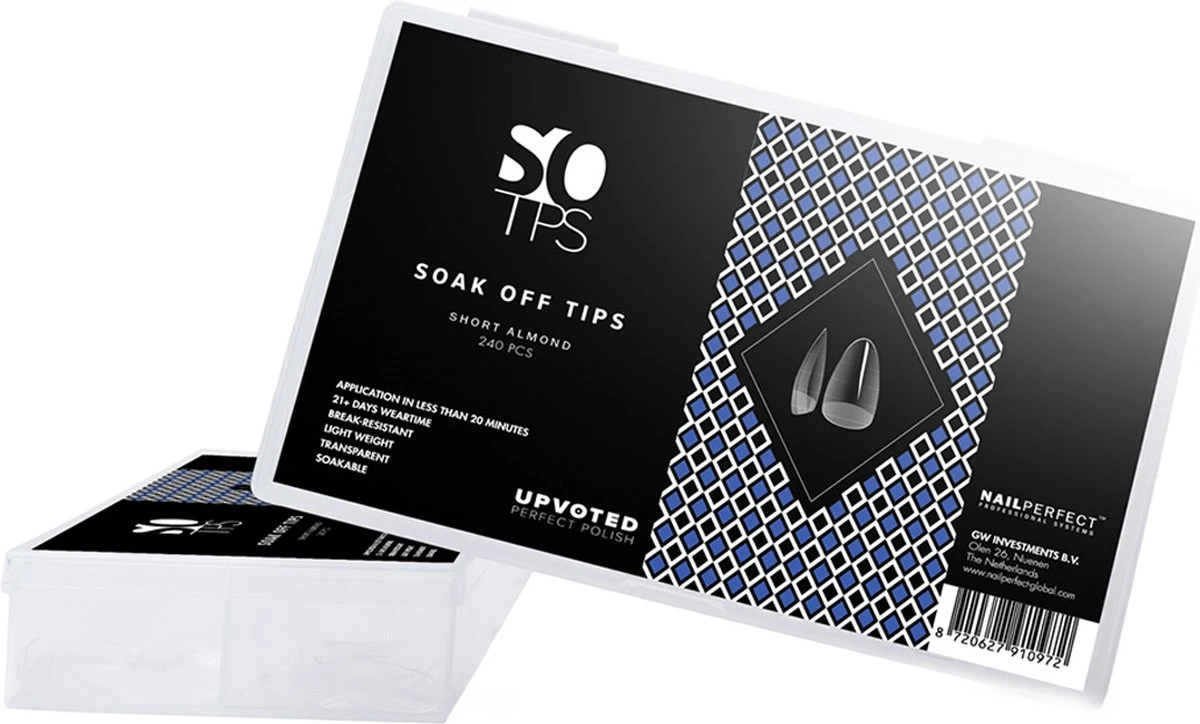 Upvoted - Soak Off Tips - Short Almond - 240 Pcs 1 Upvoted - Soak Off Tips - Short Almond - 240 Pcs