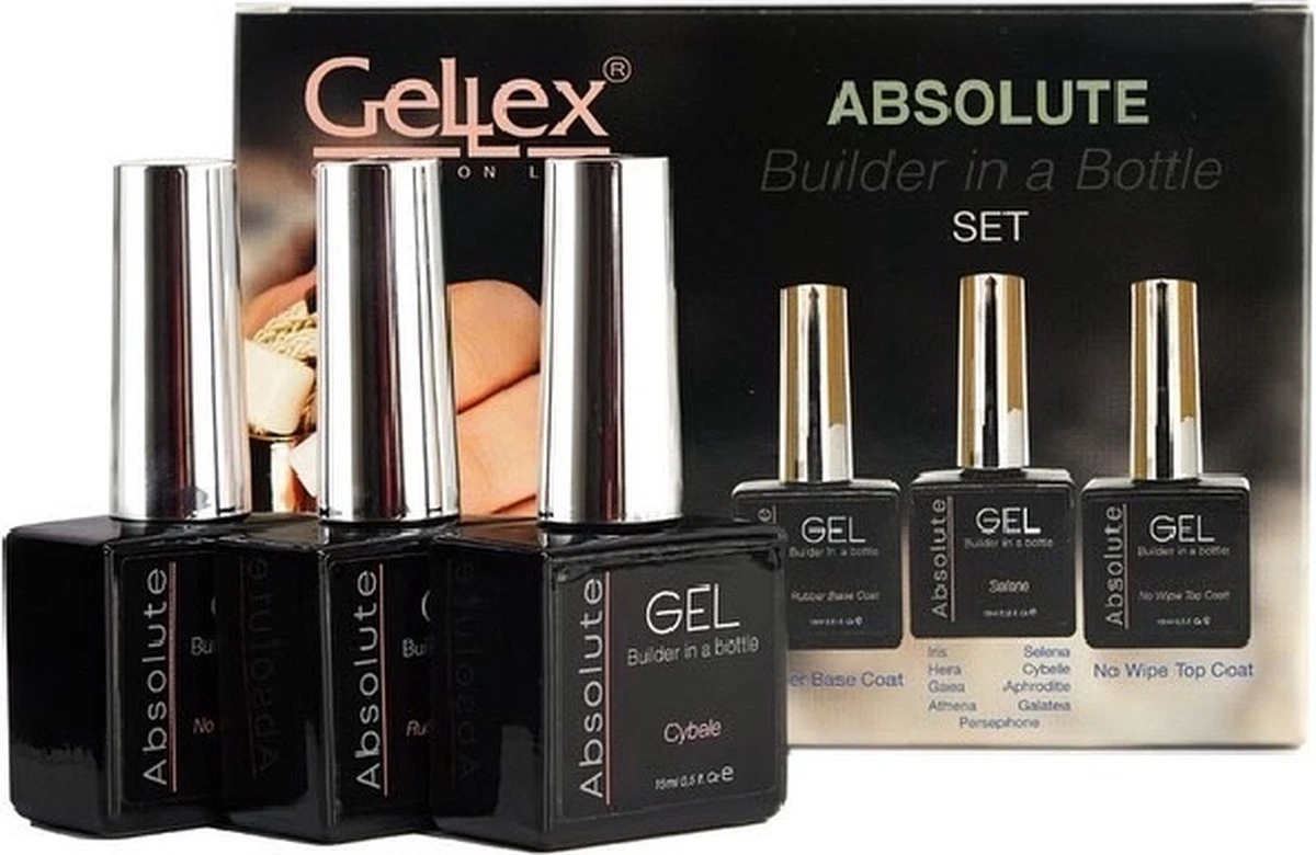 Gellex - SET Absolute Builder Gel In A Bottle- "Persephone" 15ml - Starterspakket - Gel Nagellak Set- Gel Nagels 1 Gellex - SET Absolute Builder Gel In A Bottle- "Persephone" 15ml - Starterspakket - Gel Nagellak Set- Gel Nagels