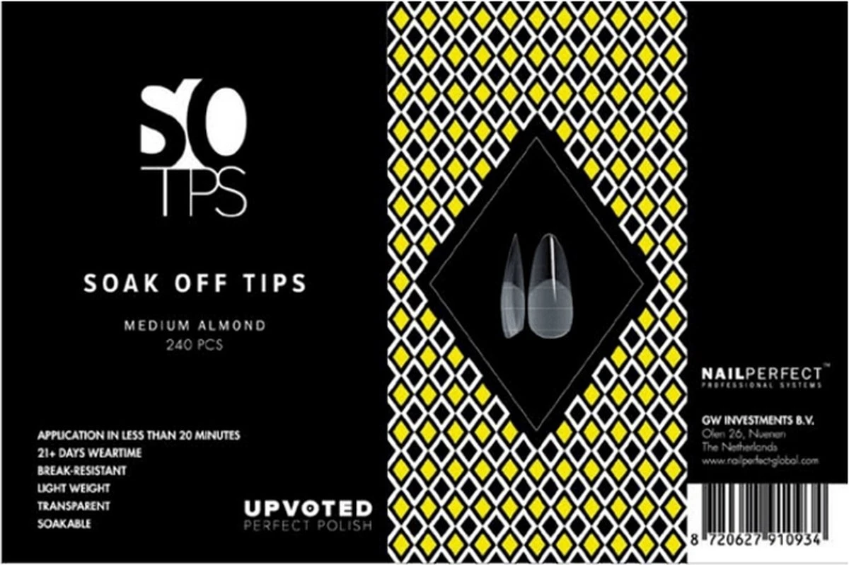 Upvoted - Soak Off Tips - Medium Almond - 240 Pcs 2 Upvoted - Soak Off Tips - Medium Almond - 240 Pcs - Afbeelding 2
