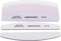 Merkloos 5 Stuks Nagelvijl Zebra Vijl Moon 100/180 Grit - Grof / Zachte Vijl - Hoge Kwaliteit - Professionele - Nagelvijlen - Maan - Gelnagels - Nagelverzorging - Banaan - Acrylnagels - Moonvijl - Shellac - High Quality - Kunstnagels - Manicure