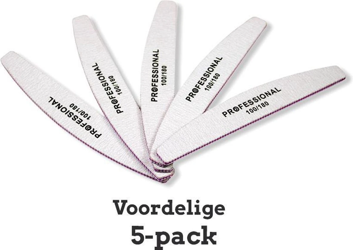 Professionele Nagelvijl 5pcs - Moon #100/180 - Top Kwaliteit - Gratis Verzending 1 Professionele Nagelvijl 5pcs - Moon #100/180 - Top Kwaliteit - Gratis Verzending