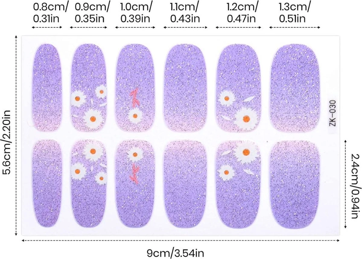 GUAPÀ® Nagelstickers & Nail Wraps - Nail Art - Nagel Folie - Glitter Stickers - Nagelstickers Bloem - Nagellak Stickers - 22 Nail Art Stickervellen 8 GUAPÀ® Nagelstickers & Nail Wraps - Nail Art - Nagel Folie - Glitter Stickers - Nagelstickers Bloem - Nagellak Stickers - 22 Nail Art Stickervellen - Afbeelding 8