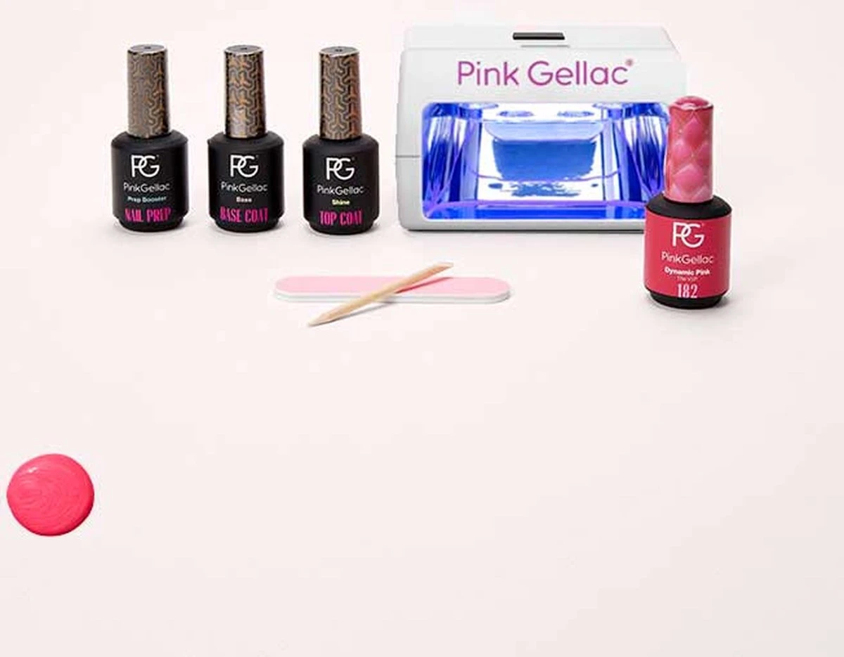 Pink Gellac - Starterspakket Dynamic Pink - Met 1 Roze Kleur En LED Lamp - Manicure Set 1 Pink Gellac - Starterspakket Dynamic Pink - Met 1 Roze Kleur En LED Lamp - Manicure Set