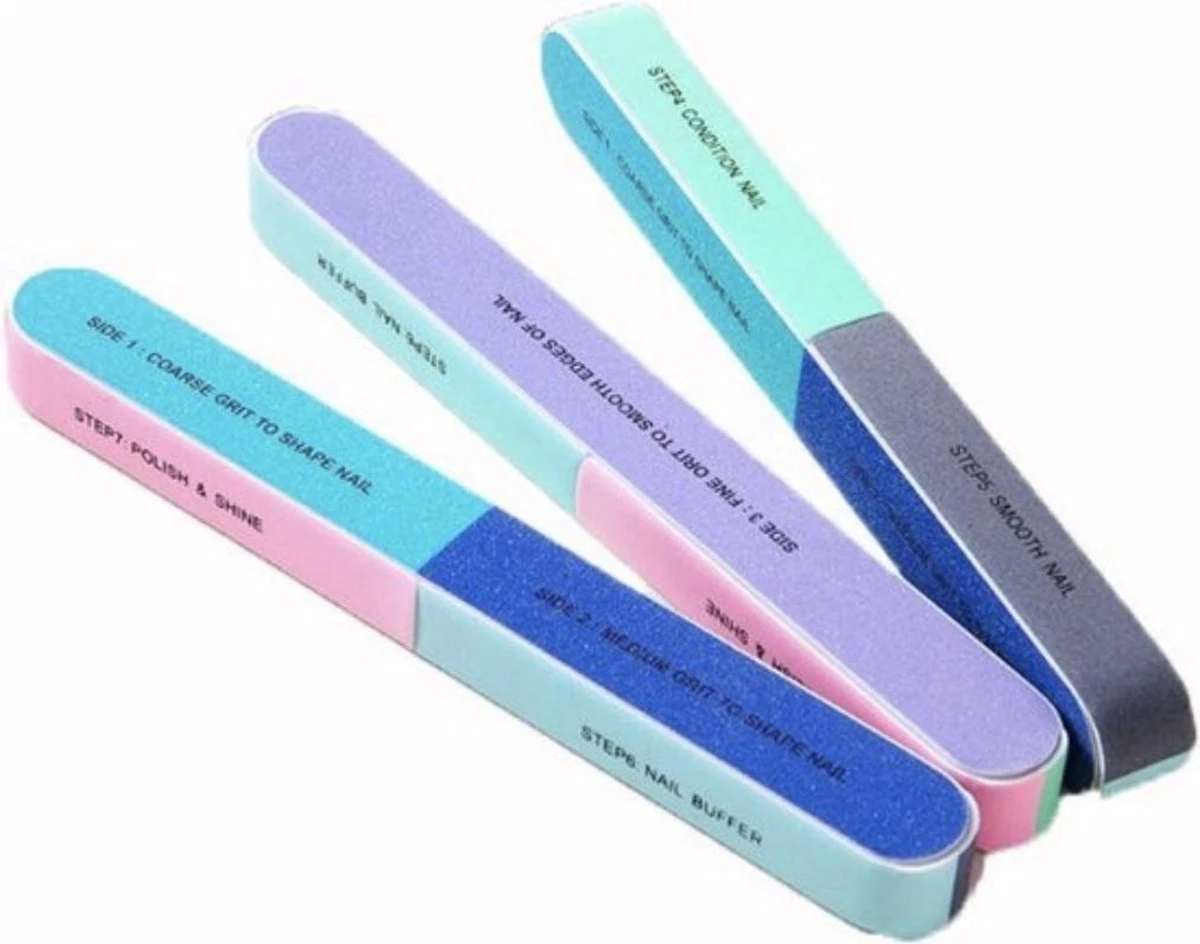 Merkloos Professionele Polijst / Glans Vijl - 3 Stuks - 6 Stappen Nail Buffer - Kunstnagels - Manicure - Pedicure - Nagelverzorging 1 Merkloos Professionele Polijst / Glans Vijl - 3 Stuks - 6 Stappen Nail Buffer - Kunstnagels - Manicure - Pedicure - Nagelverzorging