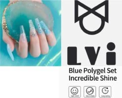 Elvi Polygel Starterskit -Complete Set Inc. USB UV/Led Mini Lamp-6x15g Polygel Kleuren Blauw - Nagelverlenging Polyacryl UV Nagellak-Quick Extension Temperature Color Changing Gel Blue Green -Nagelverzorging Winkel 1200x960 3