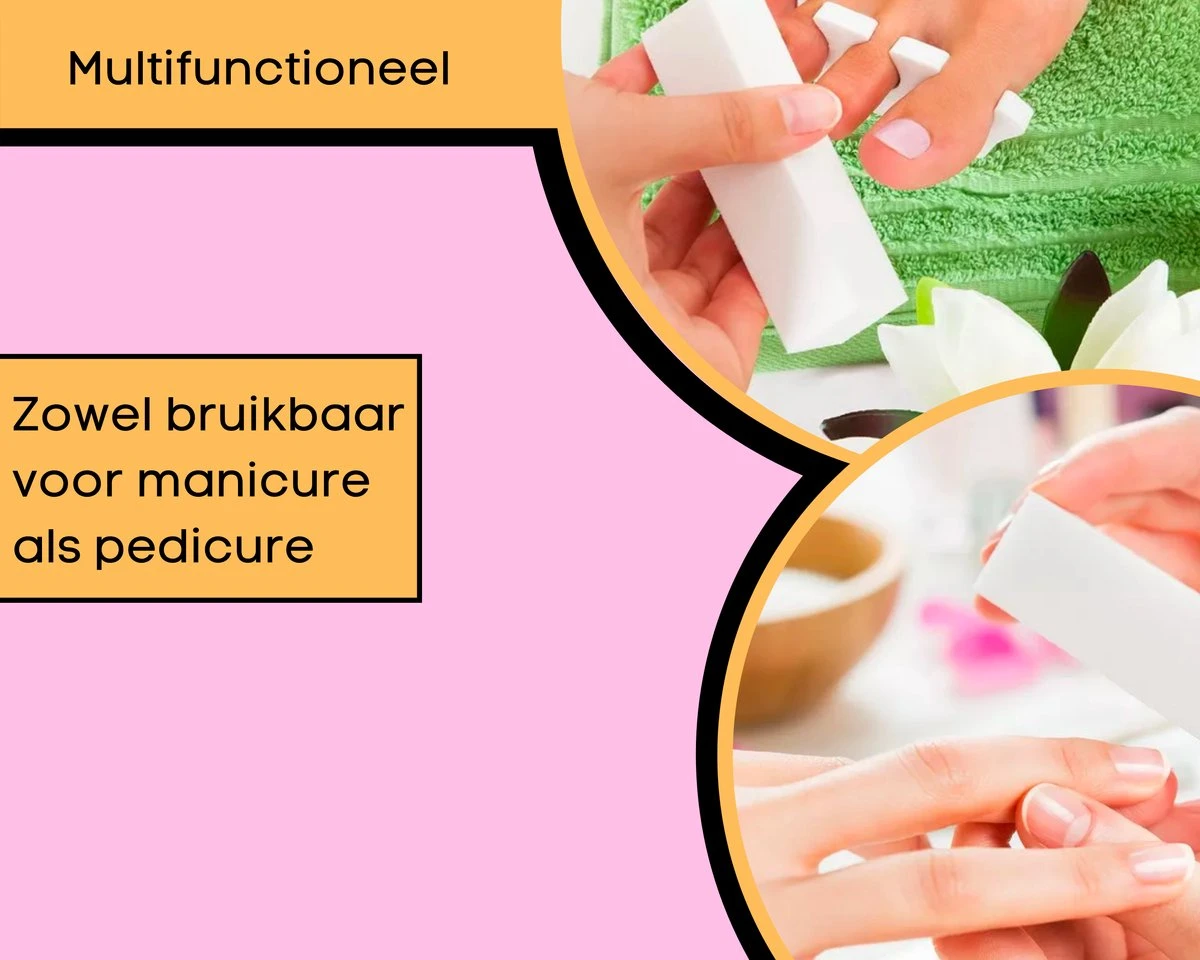 Merkloos 2x Nagelblok, Wit 2 Merkloos 2x Nagelblok, Wit - Afbeelding 2