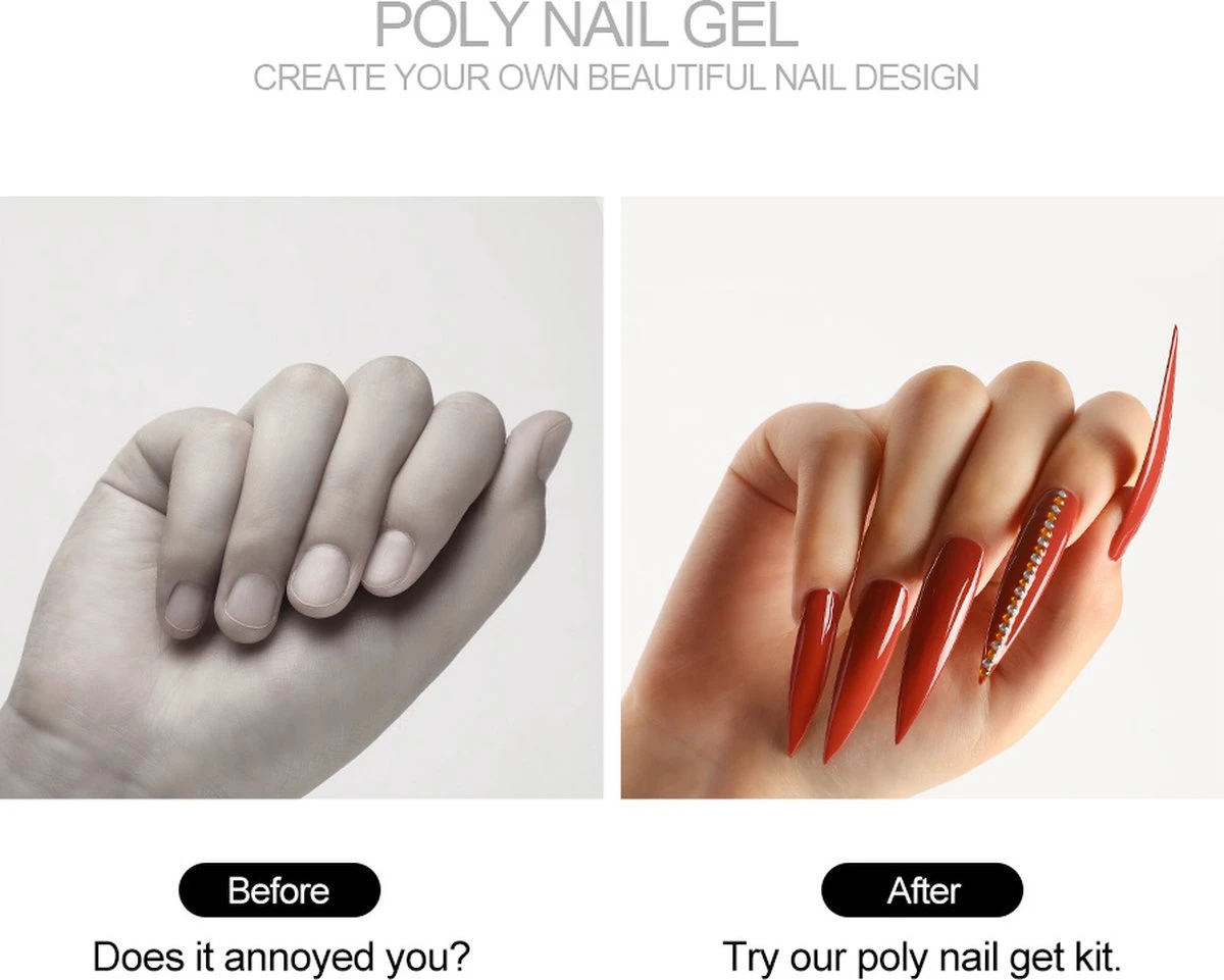 Royala - Professionele Poly Gel Starter Kit POG3. – 6 Kleuren Polygel + 6 Kleuren UV Gel - 12 Kleuren Polygel Pakket - Incl. 36 W UV Nageldroger - Poly Acryl Nagels - Nail Art - Gel Lak 16 Royala - Professionele Poly Gel Starter Kit POG3. – 6 Kleuren Polygel + 6 Kleuren UV Gel - 12 Kleuren Polygel Pakket - Incl. 36 W UV Nageldroger - Poly Acryl Nagels - Nail Art - Gel Lak - Afbeelding 16