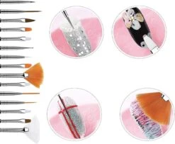 GUAPÀ - Penselen Set Roze Voor Nail Art / Acryl & Gel Nagels - Professional Nail Brushes - 15 Delig -Nagelverzorging Winkel 1200x984 2