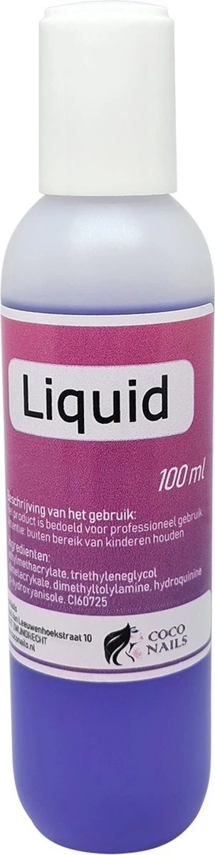 Coconails Acryl Vloeistof (Liquid) Sneldrogend Paars PRO 100 Ml 1 Coconails Acryl Vloeistof (Liquid) Sneldrogend Paars PRO 100 Ml