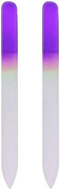 Glazen Nagelvijl Paars – 2 Stuks - Glasvijl – Manicure - ODaani
