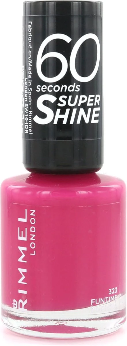 Rimmel London 60 Seconds Supershine Nagellak - 323 Funtime Fuchsia 2 Rimmel London 60 Seconds Supershine Nagellak - 323 Funtime Fuchsia - Afbeelding 2